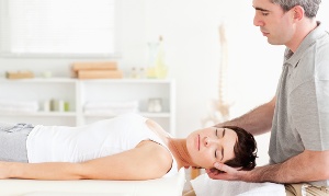 woman enjoying neck massage