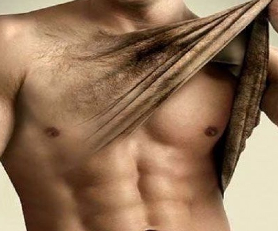 shirtless man